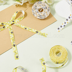 2 Rolls 2 Styles Polyester Bees Printed Grosgrain Ribbons&nbsp;SRIB-CY0001-10