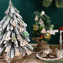 4Sets Wood Pendant Decorations&nbsp;WOOD-SC0001-90A