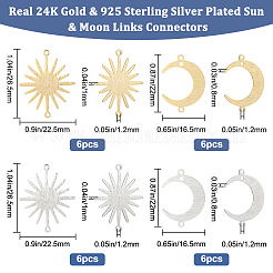 24Pcs 4 Styles Brass Connector Charms&nbsp;KK-BBC0007-32