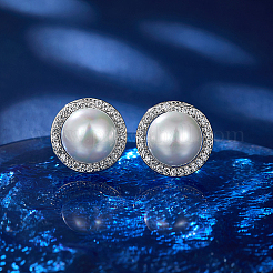 Rhodium Plated 925 Sterling Silver Studs Earrings&nbsp;NR1759