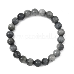 Natural Eagle Eye Stone Round Beads Stretch Bracelets for Women Men&nbsp;BJEW-JB13859