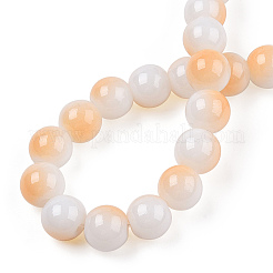 Two Tone Opaque Baking Paint Glass Beads Strands&nbsp;DGLA-Q027-8mm-01