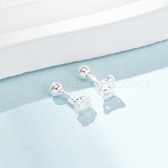 S999 Fine Silver Stud Earrings&nbsp;EJEW-C179-03S