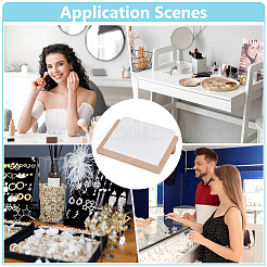 Rectangle Wooden Slant Back Jewelry Display Stands with Imitation Leather Mat for Earrings Necklaces&nbsp;ODIS-WH0079-114A