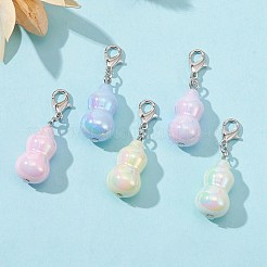 UV Plating Transparent Acrylic Gourd Pendant Decoration&nbsp;HJEW-JM01178