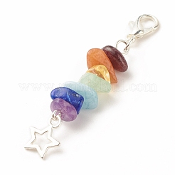 Chakra Theme Natural Gemstone Pendant Decorations&nbsp;HJEW-JM00645-03