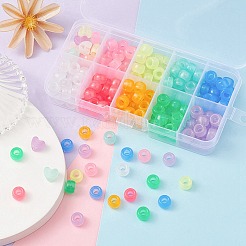 200Pcs 10 Colors Transparent & Luminous Plastic Beads&nbsp;KY-YW0001-50