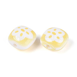 Opaque Printed Acrylic Beads&nbsp;SACR-T018-01