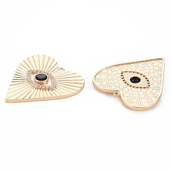 Brass Micro Pave Clear & Black Cubic Zirconia Pendants&nbsp;KK-S356-752