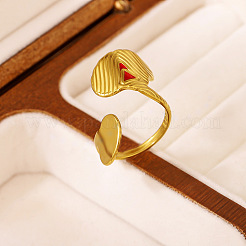 Irregular 304 Stainless Steel Cuff Open Rings for Women&nbsp;WG6B80C-01