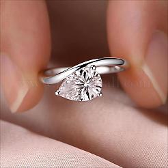 Brass Pave Single Cubic Zirconia Finger Rings for Women&nbsp;ZK8046-2