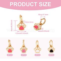 8Pcs 4 Colors Real 18K Gold Plated Brass Enamel Charms&nbsp;KK-TA0001-74