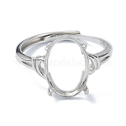 Adjustable 925 Sterling Silver Solitaire Ring Settings&nbsp;STER-K179-22P