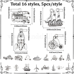 80Pcs 16 Styles Tibetan Style Alloy Pendants&nbsp;FIND-BM0001-44