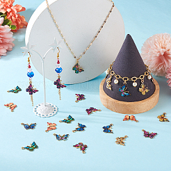 36Pcs 9 Colors Light Gold Alloy Enamel Pendants&nbsp;ENAM-TA0001-49