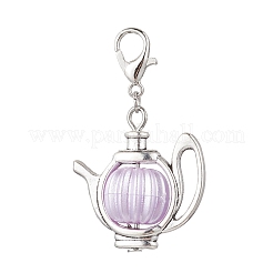 Acrylic Imitation Pearl & Tibetan Silver Alloy Teapot Pendant Decorations&nbsp;HJEW-JM03980