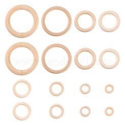 75Pcs 8 Style Unfinished Wood Linking Rings&nbsp;WOOD-LS0001-26