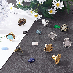 18Pcs DIY Natural Gemstone Finger Ring Making Kits&nbsp;DIY-SC0015-34