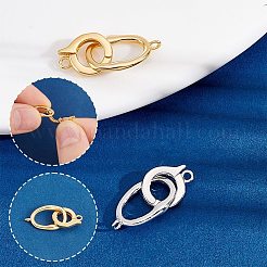 2Pcs 2 Colors 925 Sterling Silver Fold Over Clasps&nbsp;STER-AR0001-03