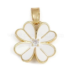 Brass Micro Pave Cubic Zirconia Pendants&nbsp;KK-Z123-20G