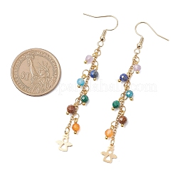 Natural Gemstone Dangle Earrings&nbsp;EJEW-JE06668-02