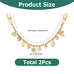 2Pcs Alloy Bowknot Heart Pendant 304 Stainless Steel Oval Link Bag Decorative Bags&nbsp;HJEW-HS00107