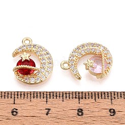 Brass Micro Pave Cubic Zirconia Pendants&nbsp;KK-T078-33G