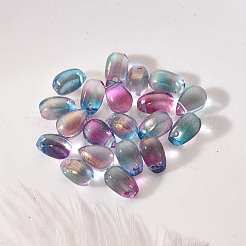 Transparent Spray Painted Glass Charms&nbsp;GLAA-YW0001-12