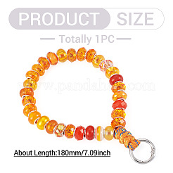 Resin Rondelle Bead with Polyester & Spandex Cord Phone Hand Strap Chains&nbsp;HJEW-TADJ0012