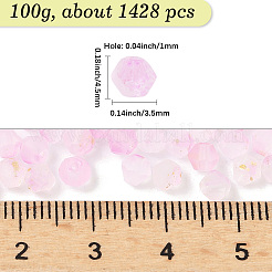 100g Frosted Glass Beads&nbsp;FGLA-PA0001-01C