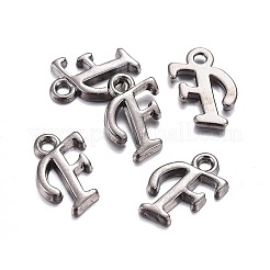 Gunmetal Plated Alloy Letter Pendants&nbsp;LS-PALLOY-P097-03-F