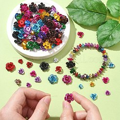 150Pcs 3 Styles Aluminum 3D Rose Flower&nbsp;FALUM-YW0001-02