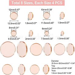36Pcs 9 Style 304 Stainless Steel Cabochon Settings&nbsp;STAS-UN0025-64
