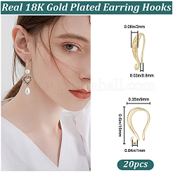 20Pcs Brass Earring Hooks&nbsp;KK-BBC0022-93G