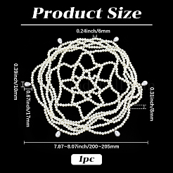 Imitation Pearl Alloy Mesh Headpiece Cap&nbsp;AJEW-WH20072-47