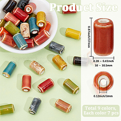 63Pcs 9 Colors Handmade Porcelain Beads&nbsp;PORC-PA0001-55