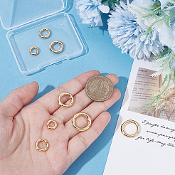 8Pcs 4 Styles Brass Spring Gate Rings&nbsp;KK-UN0005-59B
