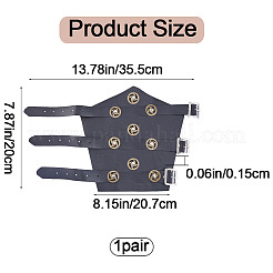 Adjustable PU Leather Cuff Wristband for Bikers&nbsp;AJEW-WH0415-25B