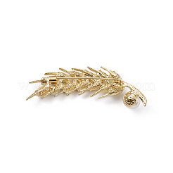 Rhinestone Wheat Brooch Pin with Plastic Pearl Beaded&nbsp;PALLOY-K002-02KCG-01
