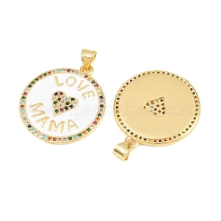 Brass Micro Pave Cubic Zirconia Pendants&nbsp;KK-D232-16G