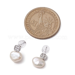 Natural Pearl Ear Studs&nbsp;EJEW-P286-33P
