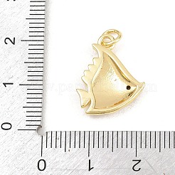 Brass Micro Pave Cubic Zirconia Pendants&nbsp;KK-F938-42G-01A