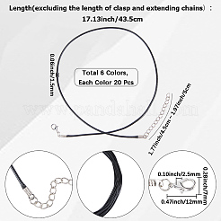 120Pcs 6 Colors Waxed Cotton Cord Necklace Making&nbsp;MAK-PA0001-02