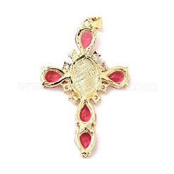 Rack Plating Brass Micro Pave Cubic Zirconia Pendants&nbsp;ZIRC-I059-15G