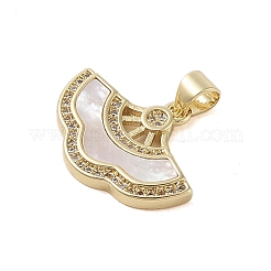 Brass Micro Pave Cubic Zirconia Pendants&nbsp;KK-I712-42G