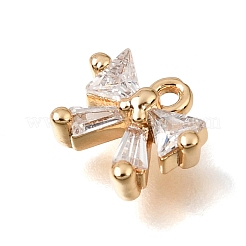 Brass Micro Pave Clear Cubic Zirconia Pendants&nbsp;CU-K001-15G