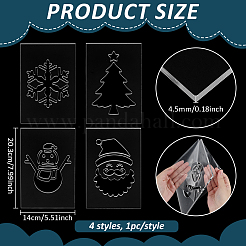 4Pcs Christmas Theme Acrylic Quilting Templates&nbsp;DIY-BC0015-86A