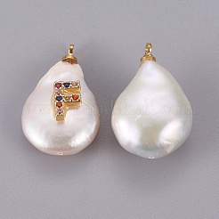 Natural Cultured Freshwater Pearl Pendants&nbsp;PEAR-F008-32G-F
