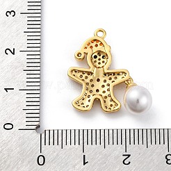 Santa Claus Brass Micro Pave Cubic Zirconia Pendants&nbsp;KK-Q010-03G