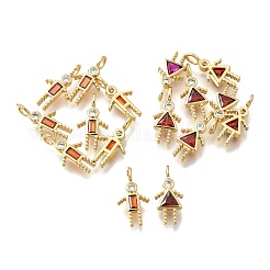 Brass Micro Pave Cubic Zirconia Pendants&nbsp;KK-D339-02G-01